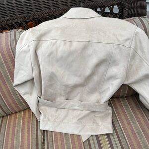 Zara Light Taupe Suede Belted Jacket